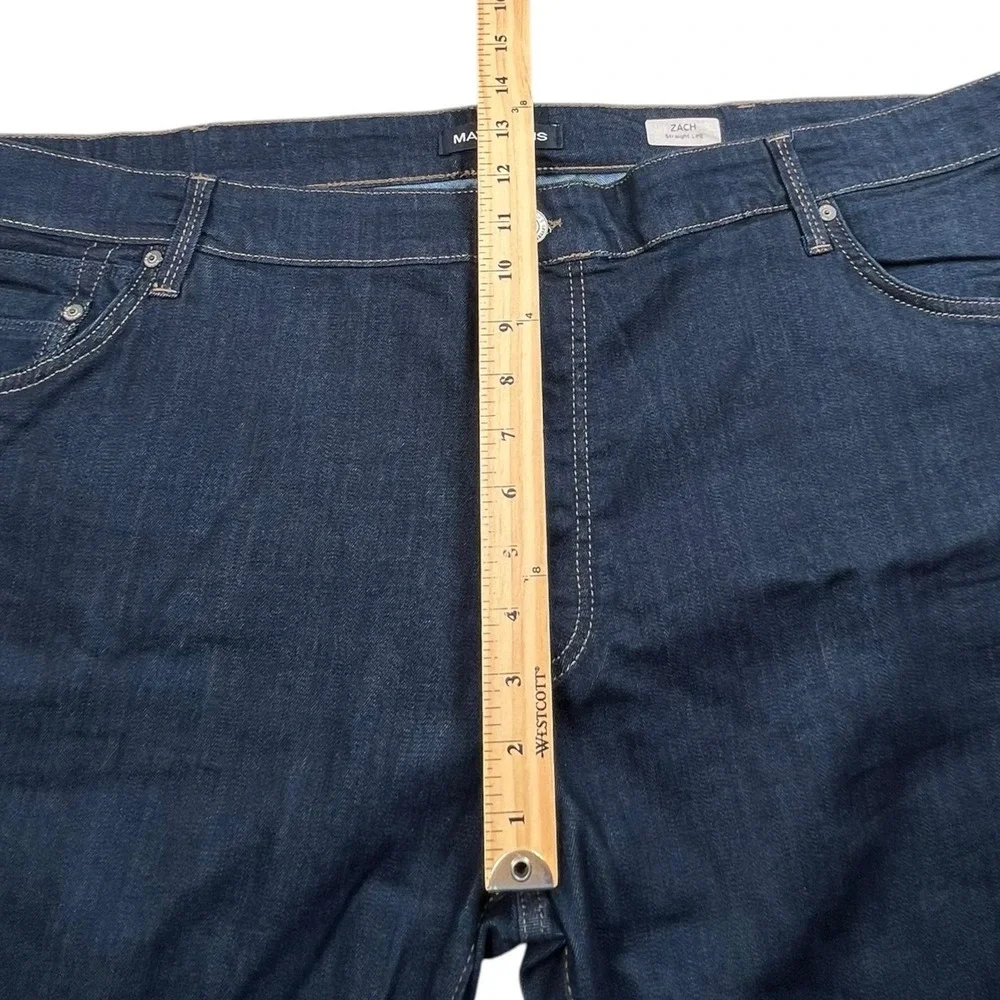 Mavi Mens 48X30 Zach Straight Leg Dark Wash Denim Jeans 5 Pocket Stretch